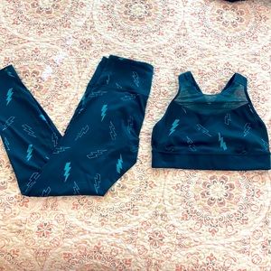 Athletic leggings and sports bra set